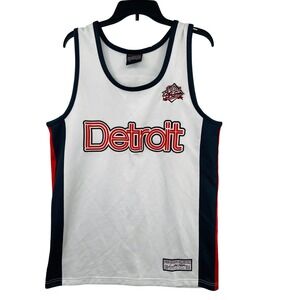 VTG FUBU Jersey Tank Top Mens L White Red Blue City Series Ltd Ed Y2K Hip‎ Hop